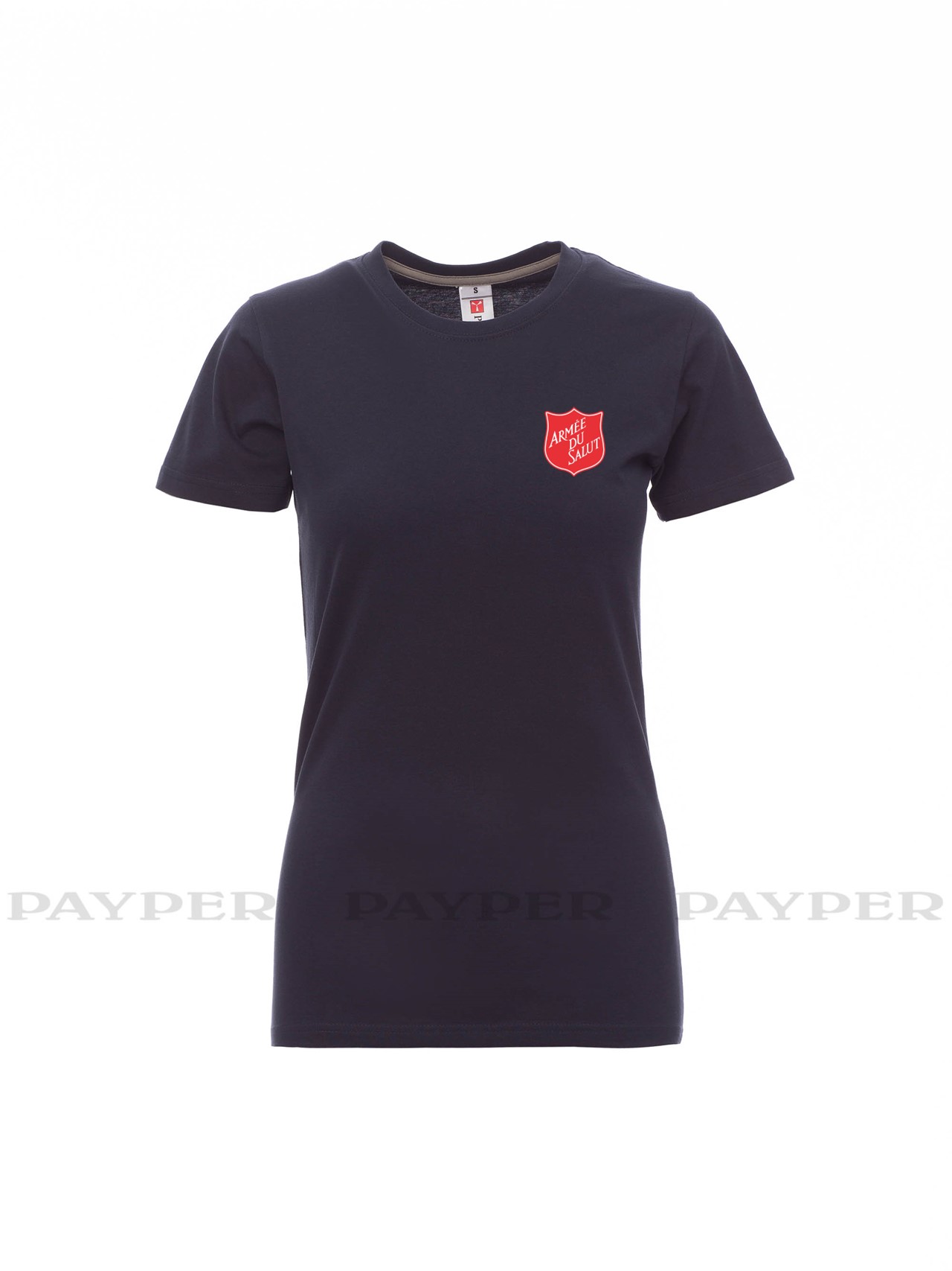 T-shirt femme marine avec logo serigraphié